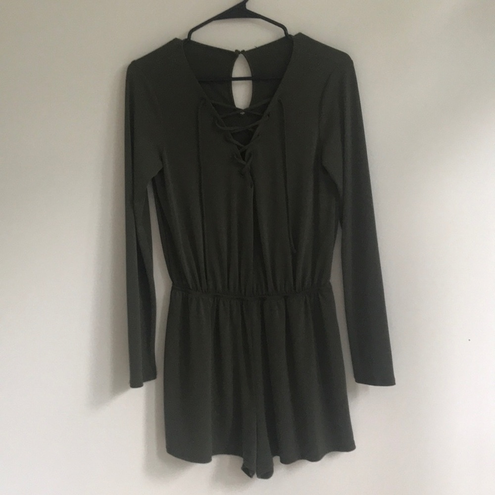 Green Cross Cross Romper